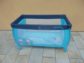 CUNA VIAJE BEBE ASALVO RATON AZUL