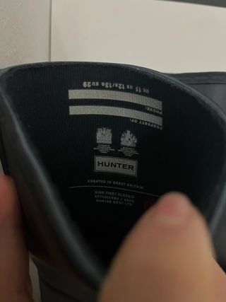 Botas Hunter Negras Niñ@s  un 29