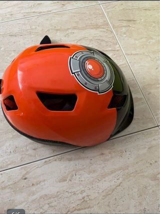 Casco Btwin Talla M Naranja/Negro