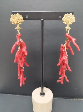 Pendientes árbol y coral rojo