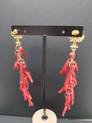 Pendientes árbol y coral rojo
