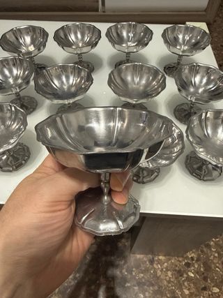 12 Copas Metal Helado/Postre