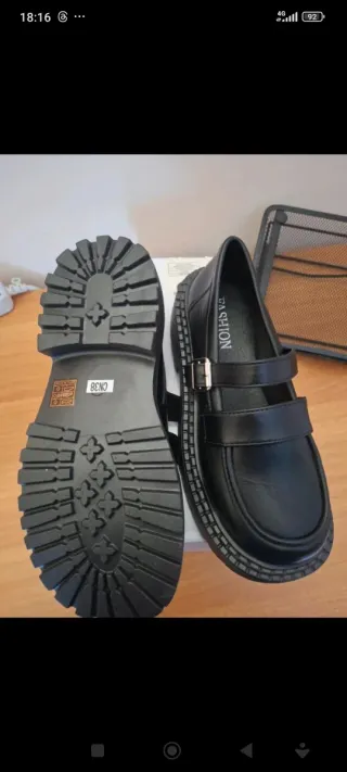 Mocassini neri platform Tg 37