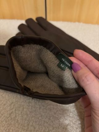 Guantes de Piel Marrón Downholme Hombre