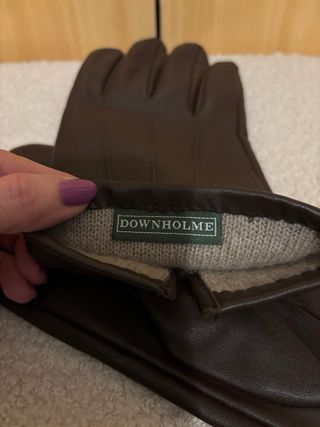 Guantes de Piel Marrón Downholme Hombre