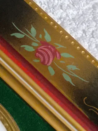 CUADRO VINTAGE ESCENA ROMANTICA ROSETÓN PORCELANA