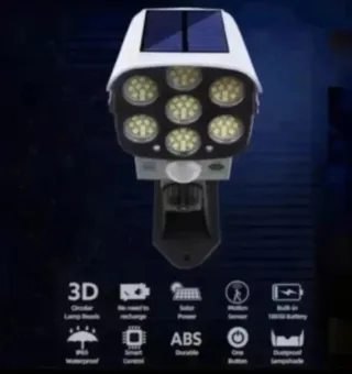 2 Focos Solares LED Simulador Cámara Vigilancia