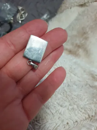 Colgante plata diseño geométrico