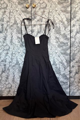 Vestido Zara midi popelín volantes
