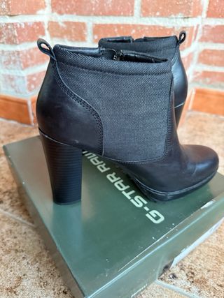 Botines G-Star Raw Piel Tacón Alto Negros