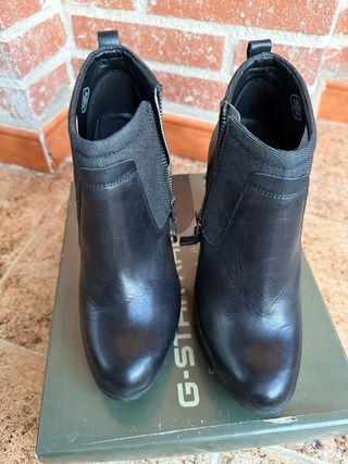Botines G-Star Raw Piel Tacón Alto Negros