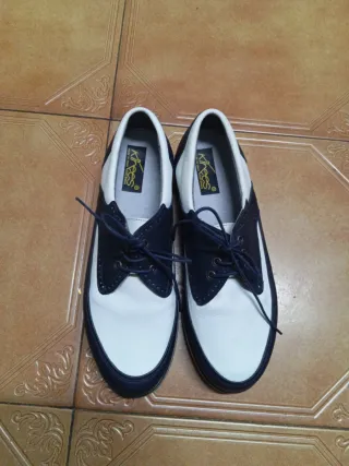Zapatos de señora Kirees golf blancos y azules