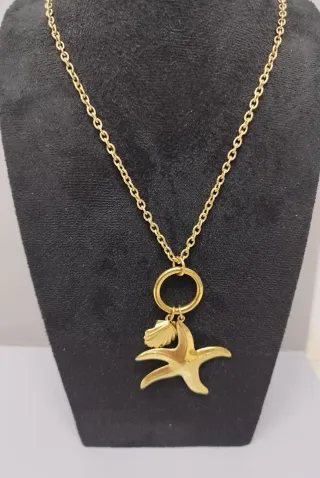 Collar Dorado Estrella de Mar y Concha