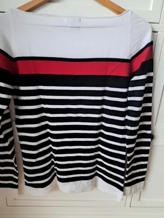 Jersey Massimo Dutti Rayas Rojo Blanco Negro