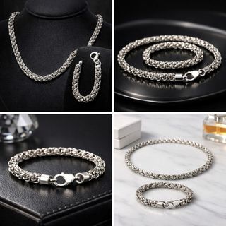 Collar y pulsera de plata de Ley diseño bizantino