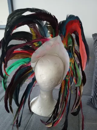 Tocado Carnaval Plumas Lentejuelas Multicolor