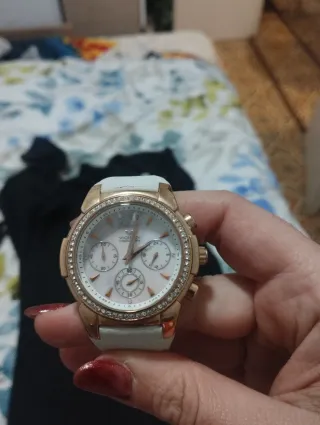 Reloj de pulsera de acero rosa