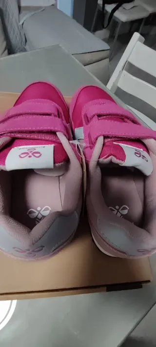 Zapatillas Hummel niña rosa velcro