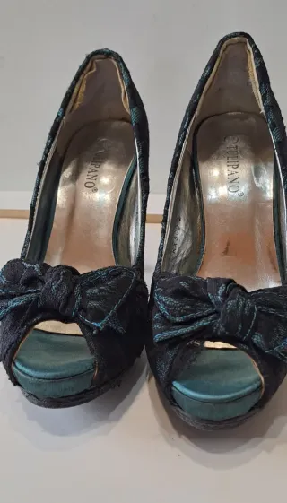 Scarpe Tulipano peep toe con fiocco 37