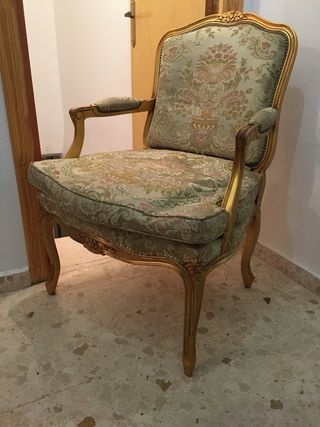 Sillas pan de oro, estampado floral hechas a mano