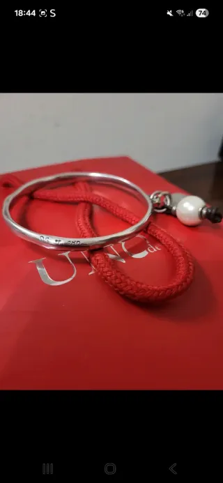 Pulsera Uno de 50 Plata y Perla