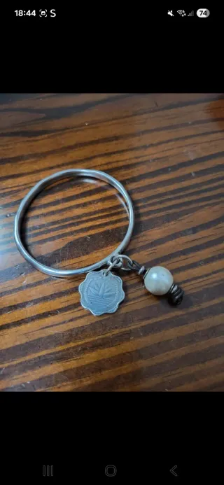 Pulsera Uno de 50 Plata y Perla