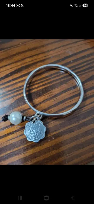 Pulsera Uno de 50 Plata y Perla