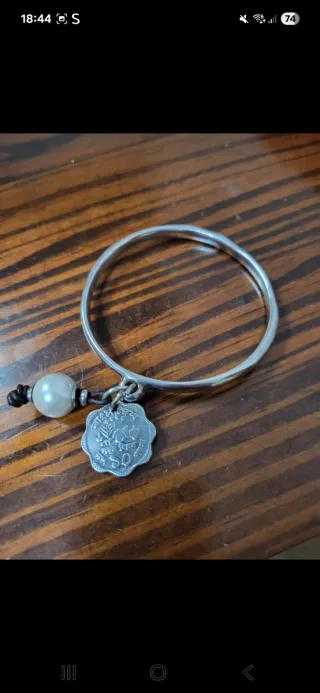 Pulsera Uno de 50 Plata y Perla