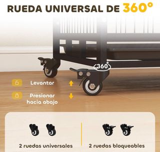 Jaula para mascotas con ruedas.