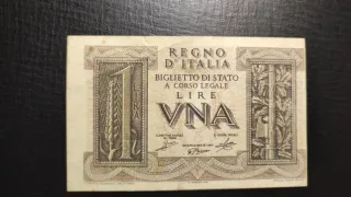 Set 2 biglietti stato 1 lira e 2 lire 1939 Regno