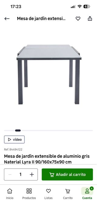 Mesa de terraza extensible aluminio y cristal