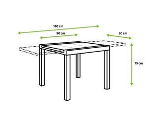 Mesa de terraza extensible aluminio y cristal