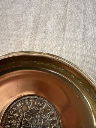 Cuenco Bronce Reproducción Moneda Antigua