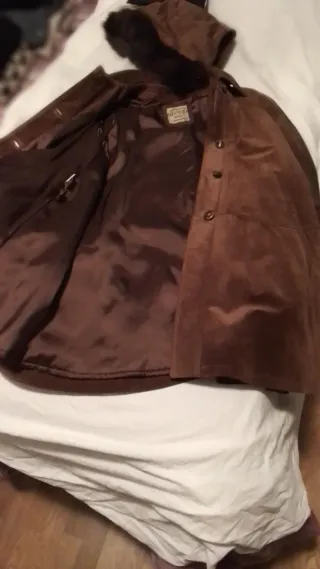 Cappotto donna vera pelle marrone