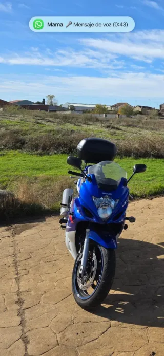 Suzuki GSX Moto Deportiva Azul y Blanca