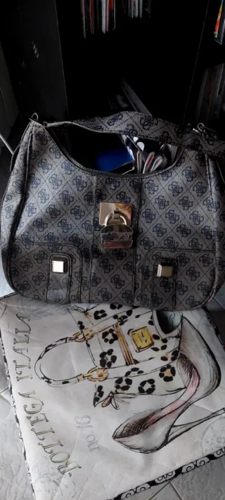 Borsa Guess Beige/Grigio Monogram