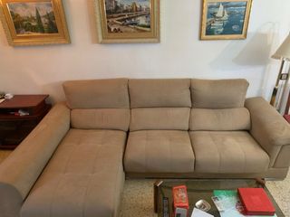 Sofá Chaiselongue Beige 2 Piezas