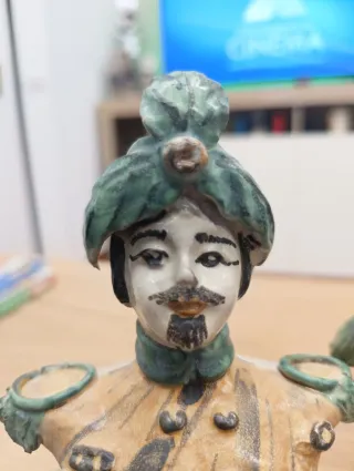 Coppia Busto Bersaglieri Ceramica Caltagirone