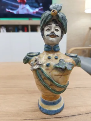 Coppia Busto Bersaglieri Ceramica Caltagirone