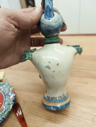 Coppia Busto Bersaglieri Ceramica Caltagirone