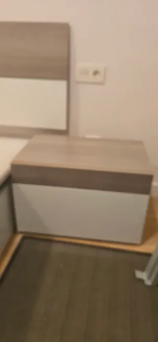 Dormitorio 135cm blanco y gris