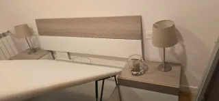 Dormitorio 135cm blanco y gris