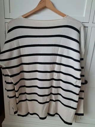 Jersey beige rayas negras talla única