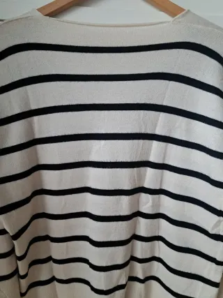 Jersey beige rayas negras talla única