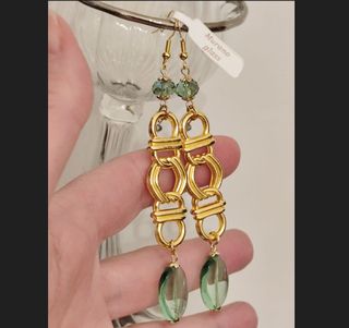 Nuovi orecchini Murano oro e verdi