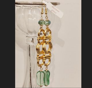 Nuovi orecchini Murano oro e verdi