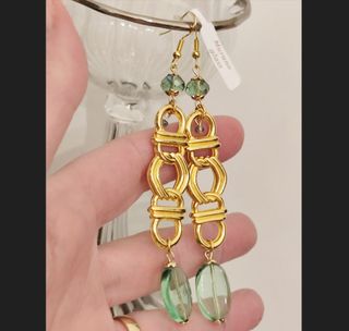 Nuovi orecchini Murano oro e verdi