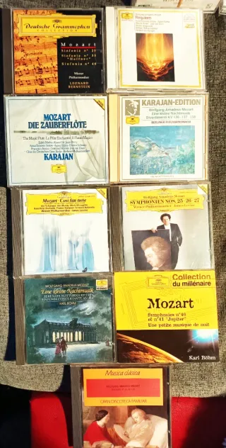 11CD Mozart DG Karajan,Bohm,Levine, Bernstein