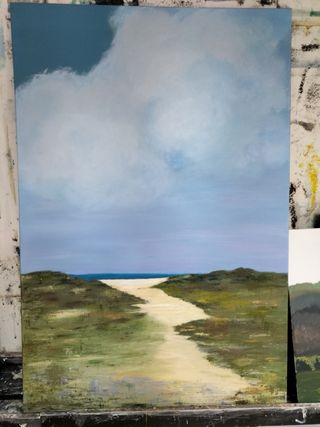 Cuadro original paisaje marino acrílico