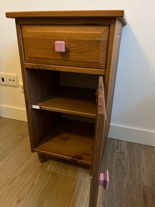 Mesita de noche de pino macizo